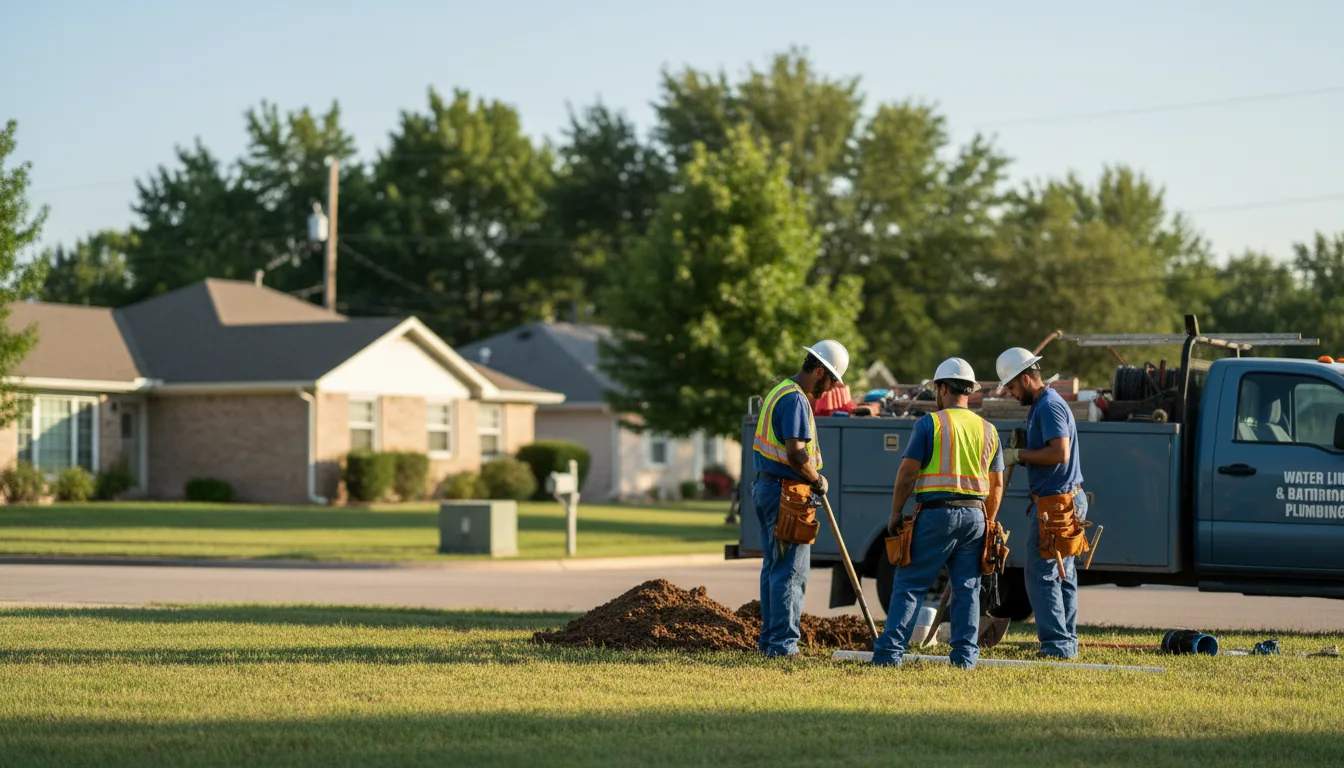 Residential water line and bathroom plumbing service in Marshfield, MO